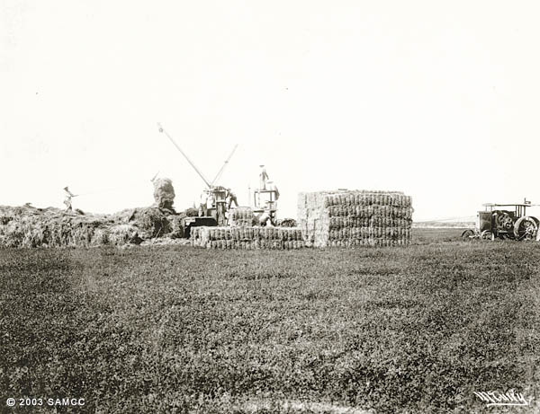 Hay baler on Holland Tract