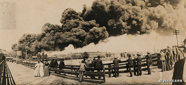 [Fire at the Central Pacific Railroad yards, Sacramento]