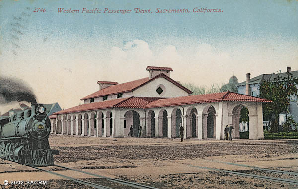 Locomotive - Western Pacific depot - Nineteenth and J Streets]
