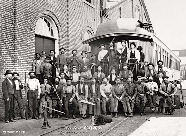 [Group portrait of Central Pacific Railroad employees: Car Department]