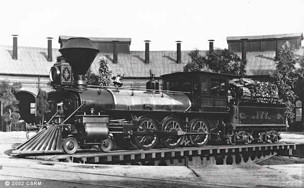 [Central Pacific Railroad steam locomotive second No. 177]